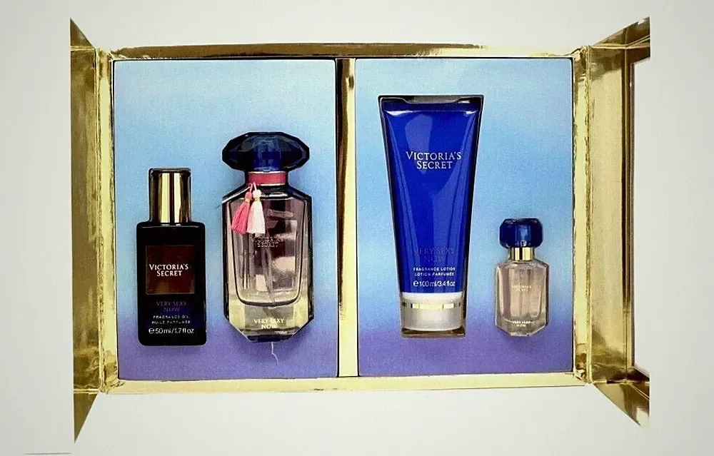 4 Pc Victoria's Secret VERY SEXY NOW Eau de Parfum Perfume 1.7+Oil GIFT SET