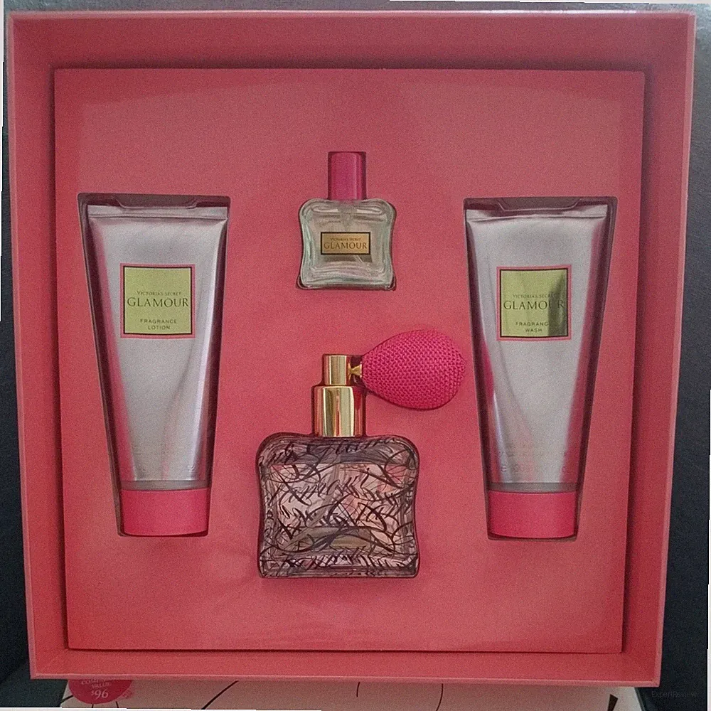 VICTORIA'S SECRET GLAMOUR Perfume, Lotion, Wash 4 PIECE GIFT SET .... NEW!