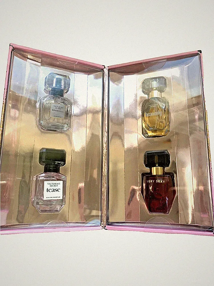 Victoria's Secret Mini Perfume Gift Set 4PC Bombshell Heavenly Tease Very Sexy