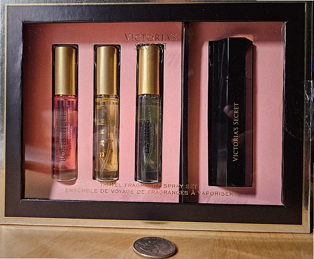 Victoria’s Secret Travel Fragrance Spray Gift Set-BOMBSHELL,BARE,DARING #A1-3